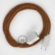Alargador eléctrico con cable textil RL22 Efecto Seda Glitter Cobre 2P 10A Made in Italy.