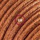 Alargador eléctrico con cable textil RL22 Efecto Seda Glitter Cobre 2P 10A Made in Italy.
