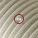 Alargador eléctrico con cable textil RM00 Efecto Seda Marfil 2P 10A Made in Italy.