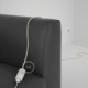 Alargador eléctrico con cable textil RM00 Efecto Seda Marfil 2P 10A Made in Italy.