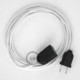 Alargador eléctrico con cable textil RM01 Efecto Seda Blanco 2P 10A Made in Italy.