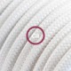 Alargador eléctrico con cable textil RM01 Efecto Seda Blanco 2P 10A Made in Italy.
