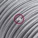 Alargador eléctrico con cable textil RM02 Efecto Seda Plateado 2P 10A Made in Italy.
