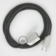 Alargador eléctrico con cable textil RM03 Efecto Seda Gris 2P 10A Made in Italy.