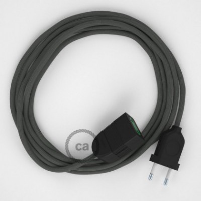 Alargador eléctrico con cable textil RM03 Efecto Seda Gris 2P 10A Made in Italy.