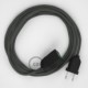 Alargador eléctrico con cable textil RM03 Efecto Seda Gris 2P 10A Made in Italy.