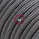 Alargador eléctrico con cable textil RM03 Efecto Seda Gris 2P 10A Made in Italy.