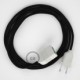 Alargador eléctrico con cable textil RM04 Efecto Seda Negro 2P 10A Made in Italy.