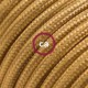 Alargador eléctrico con cable textil RM05 Efecto Seda Dorado 2P 10A Made in Italy.