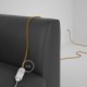 Alargador eléctrico con cable textil RM05 Efecto Seda Dorado 2P 10A Made in Italy.