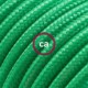 Alargador eléctrico con cable textil RM06 Efecto Seda Verde 2P 10A Made in Italy.
