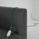 Alargador eléctrico con cable textil RM06 Efecto Seda Verde 2P 10A Made in Italy.