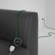 Alargador eléctrico con cable textil RM06 Efecto Seda Verde 2P 10A Made in Italy.