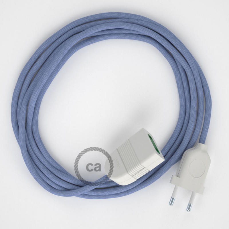 Alargador eléctrico con cable textil RM07 Efecto Seda Lila 2P 10A Made in Italy.