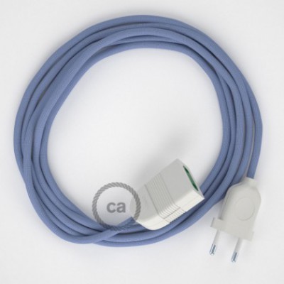 Alargador eléctrico con cable textil RM07 Efecto Seda Lila 2P 10A Made in Italy.