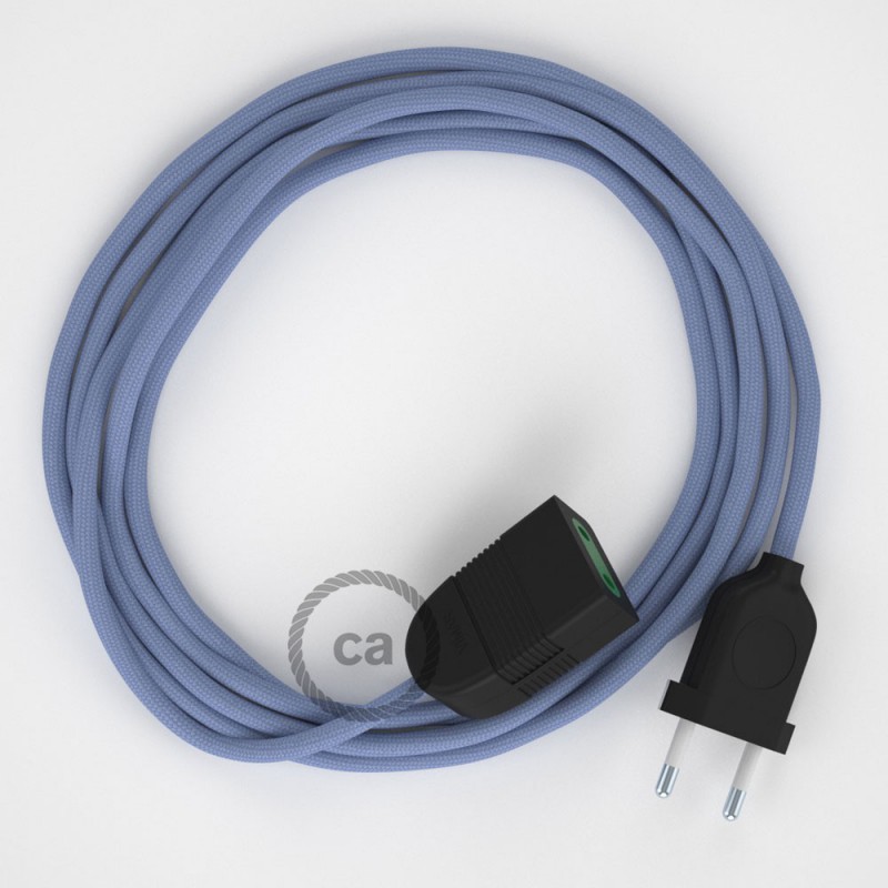 Alargador eléctrico con cable textil RM07 Efecto Seda Lila 2P 10A Made in Italy.
