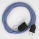 Alargador eléctrico con cable textil RM07 Efecto Seda Lila 2P 10A Made in Italy.