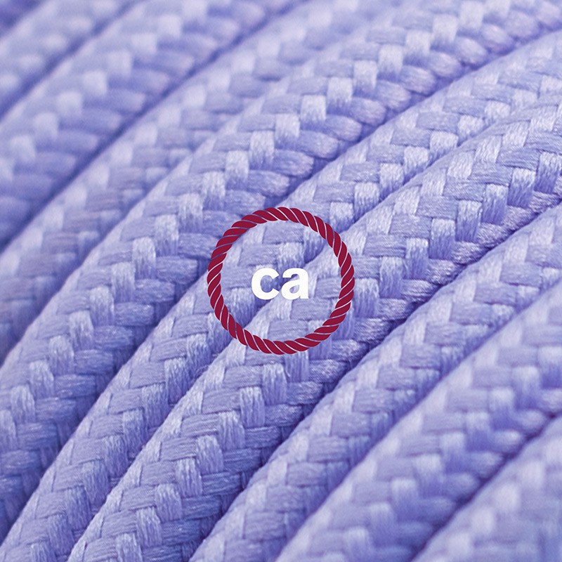 Alargador eléctrico con cable textil RM07 Efecto Seda Lila 2P 10A Made in Italy.
