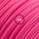 Alargador eléctrico con cable textil RM08 Efecto Seda Fuchsia 2P 10A Made in Italy.