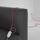 Alargador eléctrico con cable textil RM08 Efecto Seda Fuchsia 2P 10A Made in Italy.
