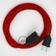 Alargador eléctrico con cable textil RM09 Efecto Seda Rojo 2P 10A Made in Italy.