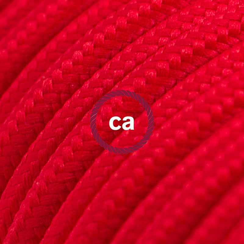 Alargador eléctrico con cable textil RM09 Efecto Seda Rojo 2P 10A Made in Italy.