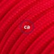 Alargador eléctrico con cable textil RM09 Efecto Seda Rojo 2P 10A Made in Italy.