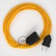 Alargador eléctrico con cable textil RM10 Efecto Seda Amarillo 2P 10A Made in Italy.