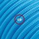 Alargador eléctrico con cable textil RM11 Efecto Seda Celeste 2P 10A Made in Italy.