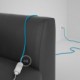 Alargador eléctrico con cable textil RM11 Efecto Seda Celeste 2P 10A Made in Italy.