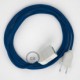 Alargador eléctrico con cable textil RM12 Efecto Seda Azul 2P 10A Made in Italy.