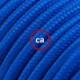 Alargador eléctrico con cable textil RM12 Efecto Seda Azul 2P 10A Made in Italy.