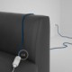 Alargador eléctrico con cable textil RM12 Efecto Seda Azul 2P 10A Made in Italy.
