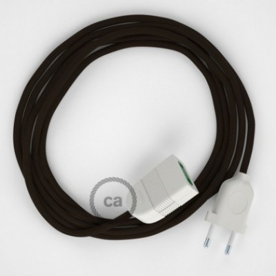 Alargador eléctrico con cable textil RM13 Efecto Seda Marrón 2P 10A Made in Italy.