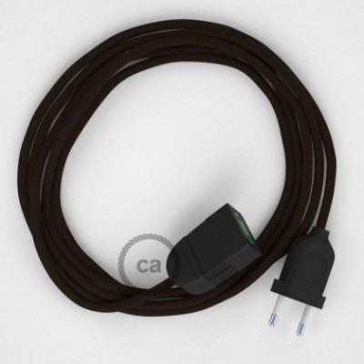 Alargador eléctrico con cable textil RM13 Efecto Seda Marrón 2P 10A Made in Italy.