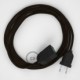 Alargador eléctrico con cable textil RM13 Efecto Seda Marrón 2P 10A Made in Italy.