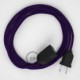 Alargador eléctrico con cable textil RM14 Efecto Seda Púrpura 2P 10A Made in Italy.