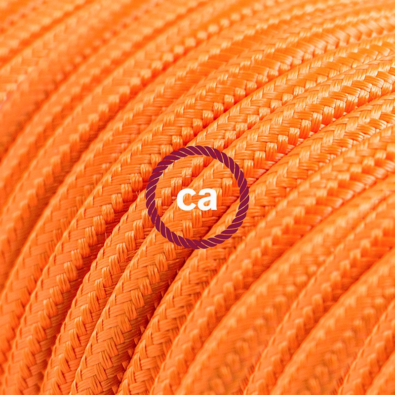 Alargador eléctrico con cable textil RM15 Efecto Seda Naranja 2P 10A Made in Italy.