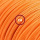 Alargador eléctrico con cable textil RM15 Efecto Seda Naranja 2P 10A Made in Italy.