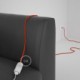 Alargador eléctrico con cable textil RM15 Efecto Seda Naranja 2P 10A Made in Italy.