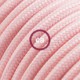 Alargador eléctrico con cable textil RM16 Efecto Seda Rosa Bebé 2P 10A Made in Italy.