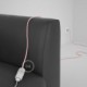 Alargador eléctrico con cable textil RM16 Efecto Seda Rosa Bebé 2P 10A Made in Italy.