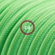 Alargador eléctrico con cable textil RM18 Efecto Seda Verde Lima 2P 10A Made in Italy.