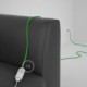 Alargador eléctrico con cable textil RM18 Efecto Seda Verde Lima 2P 10A Made in Italy.