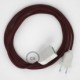 Alargador eléctrico con cable textil RM19 Efecto Seda Burdeos 2P 10A Made in Italy.