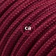 Alargador eléctrico con cable textil RM19 Efecto Seda Burdeos 2P 10A Made in Italy.