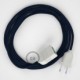 Alargador eléctrico con cable textil RM20 Efecto Seda Azul Marino 2P 10A Made in Italy.