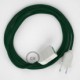 Alargador eléctrico con cable textil RM21 Efecto Seda Verde Oscuro 2P 10A Made in Italy.