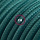 Alargador eléctrico con cable textil RM21 Efecto Seda Verde Oscuro 2P 10A Made in Italy.