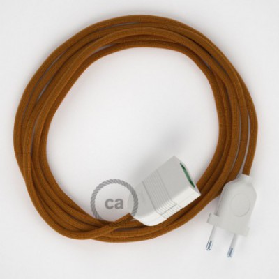 Alargador eléctrico con cable textil RM22 Efecto Seda Whiskey 2P 10A Made in Italy.